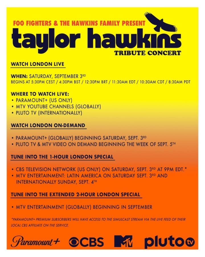 How to watch the Taylor Hawkins Tribute Concert live stream and on demand