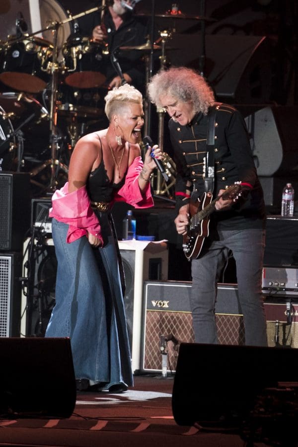 pink and queen at Taylor Hawkins Tribute Concert Kia Forum