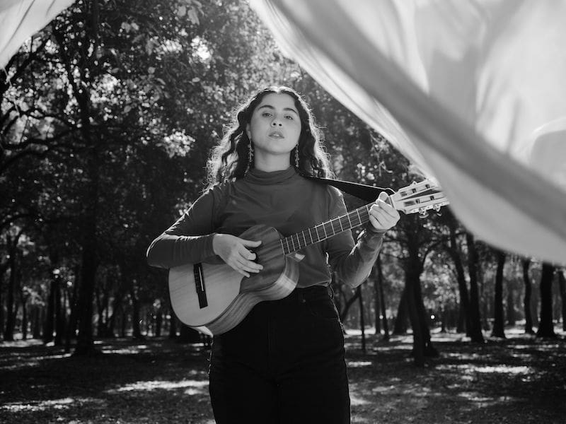 Musician Silvana Estrada poses for a portrait in Bosque Chapultepec, Mexico City, in advance of the release of her album "Marchita."