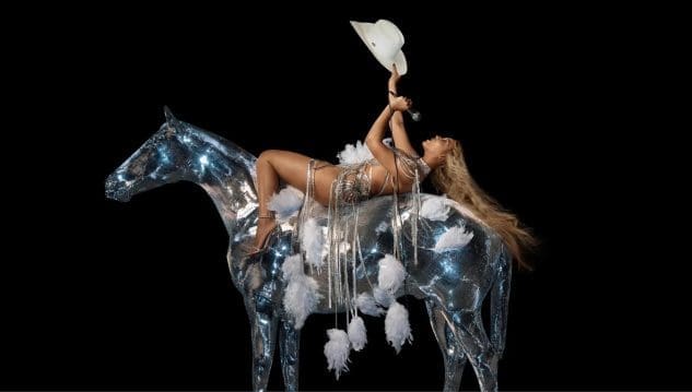 Beyonce 2023 Press Photos laying on horse