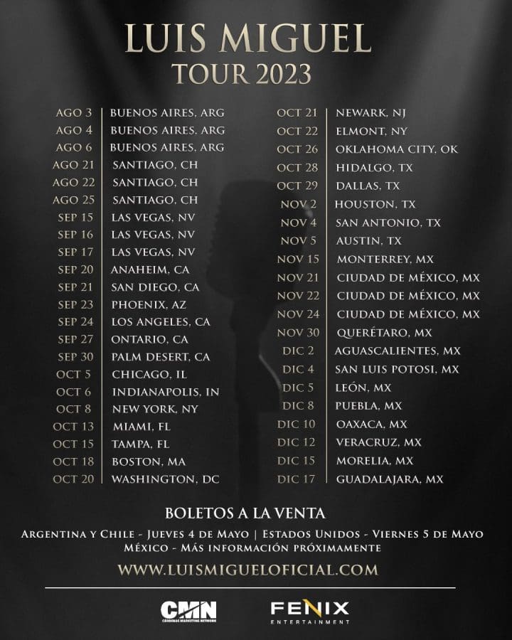 Luis Miguel 2023 tour dates