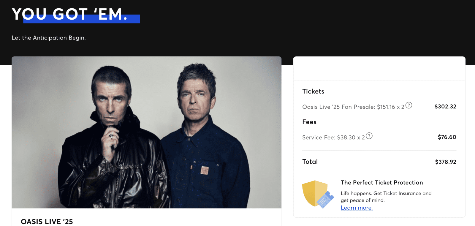 Oasis Ticket prices in Los Angeles Rose Bowl Pasadena