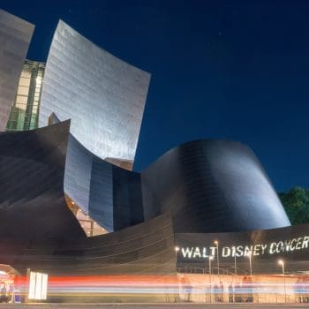 The Walt Disney Concert Hall exterior evening photo