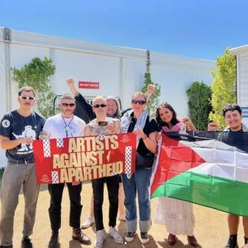 Prison Affair band at Coachella with Artists Against Apartheid