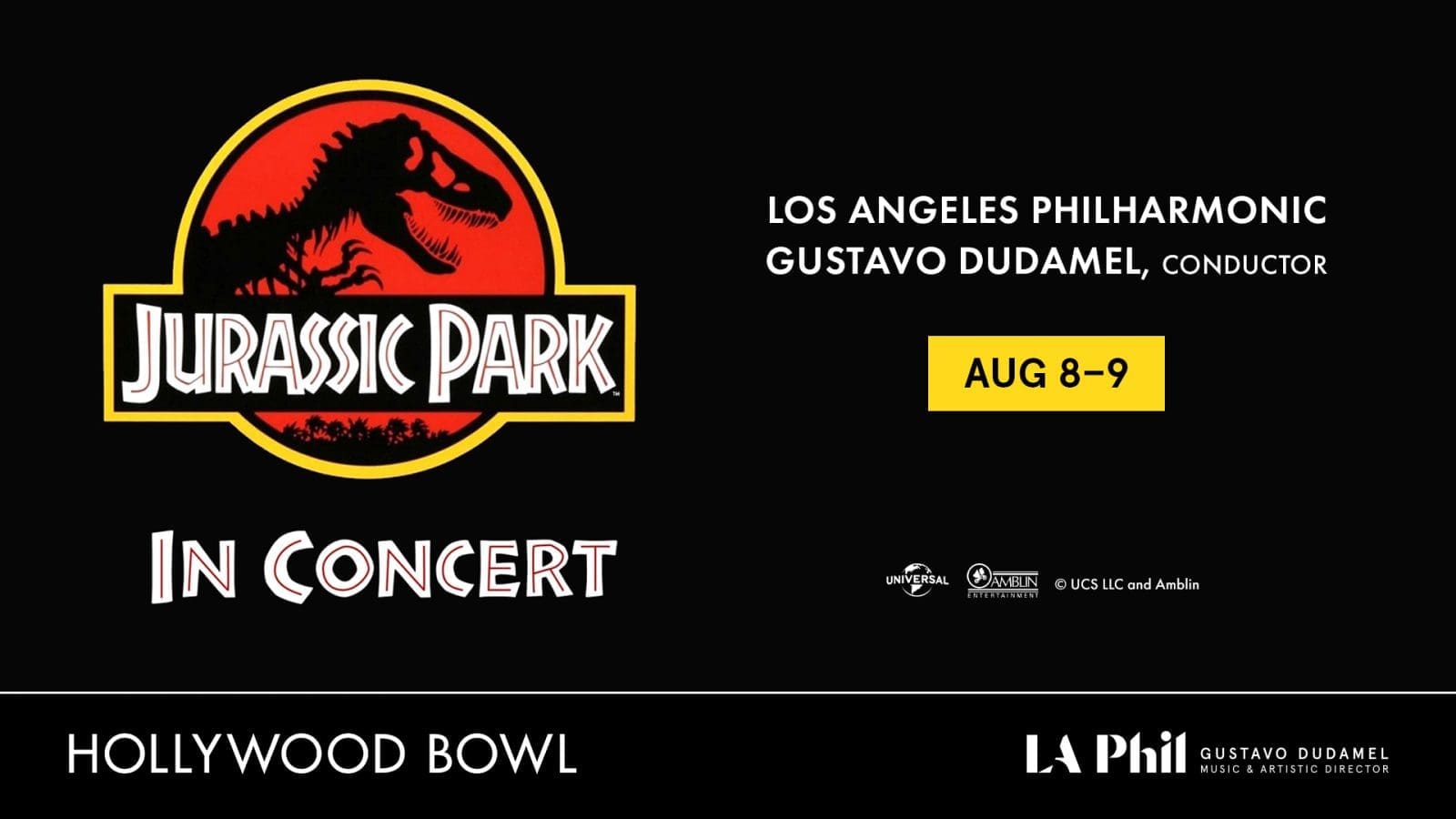 Jurassic Park en el Hollywood Bowl con película para anotar con Dudamel